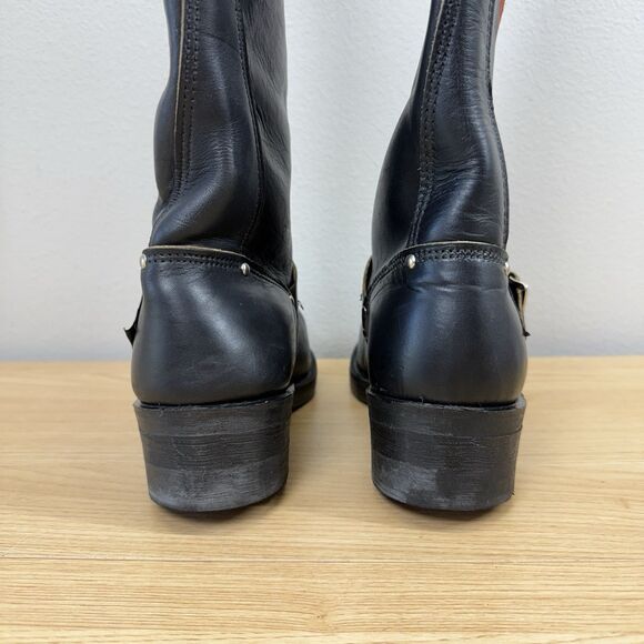 Vintage Harley Davidson Riding Boots Mens Size 7 Leather Harness Eagle Steel Toe - Picture 4 of 14